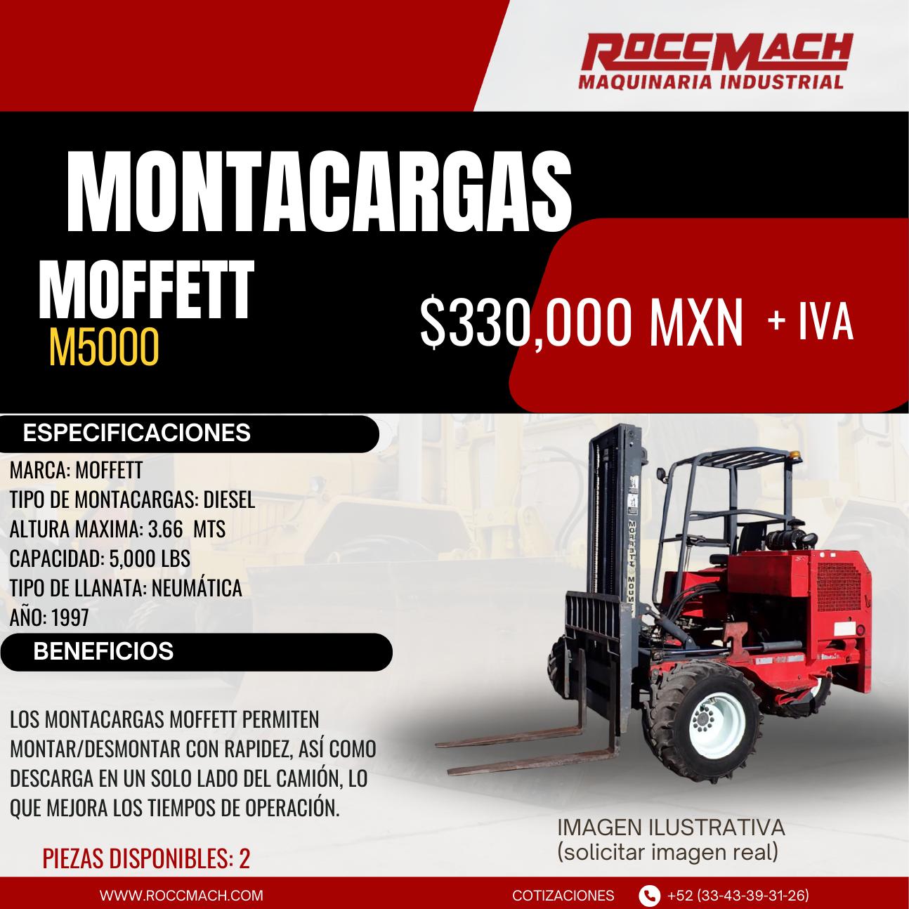 Montacargas diésel Moffett M5000 — $330,000 MXN + IVA